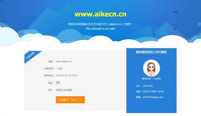 非常好看的网站域名出售页模板-源码交流网