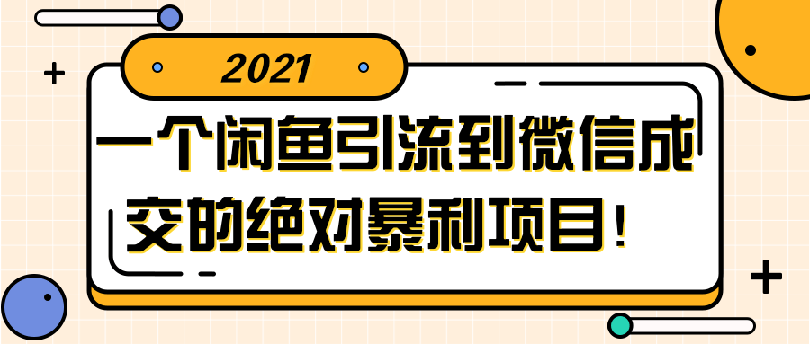 闲鱼引流到微信成交的绝对暴利项目！【视频教程】-源码交流网