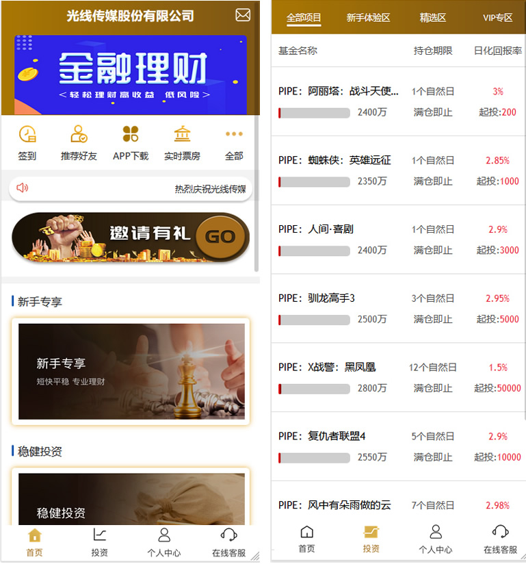 影视投资理财源码 电影项目众筹票房分红源码+对接免签支付修复短信+视频教程-源码交流网