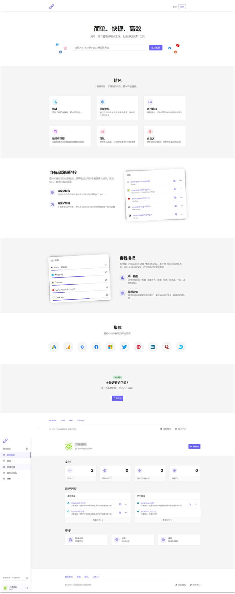2021最新PHP短网址生成系统/短链接生成系统/URL缩短器系统源码-源码交流网